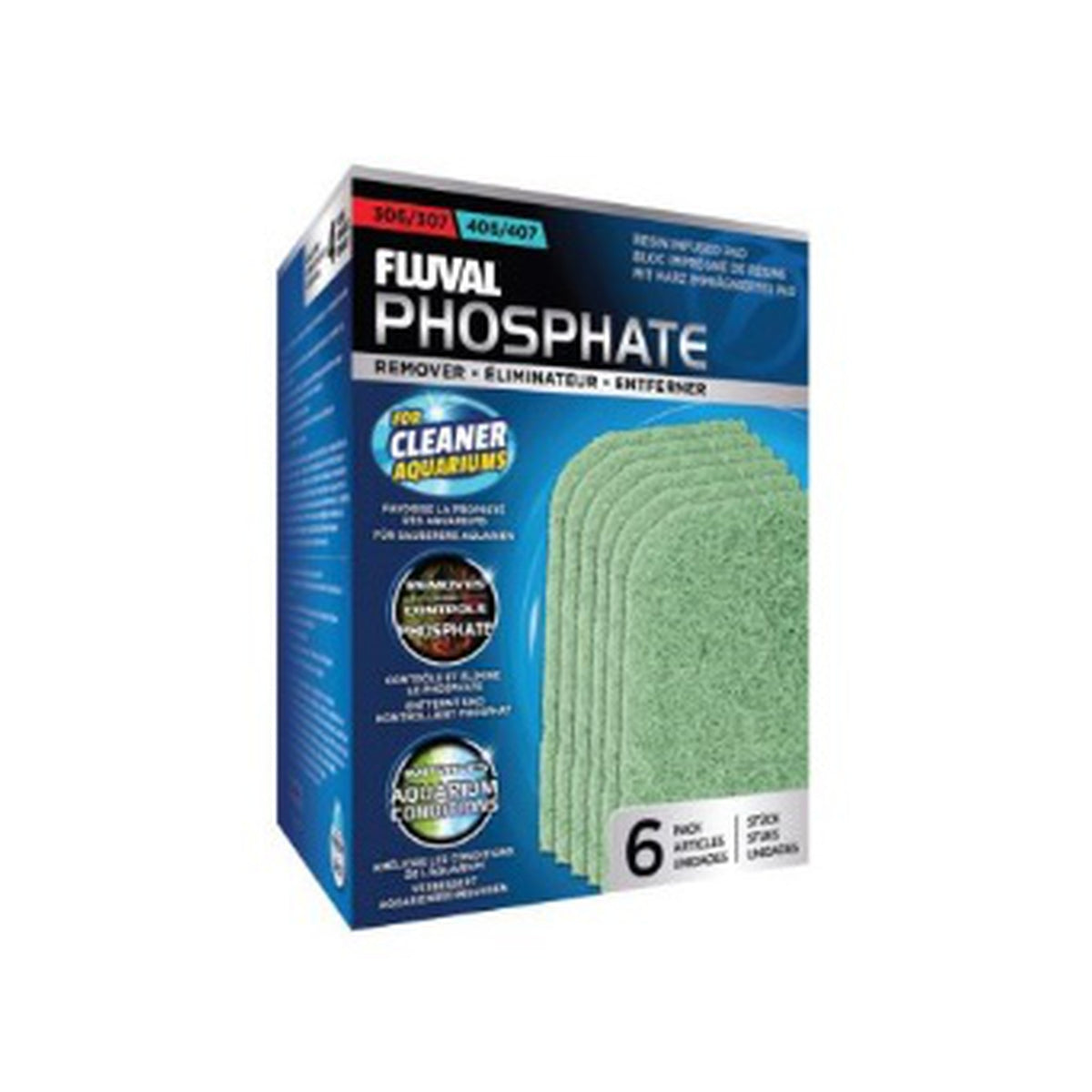 Fluval Phosphate Remover Pads 307/407 6 Pack - Biotope Lebanon