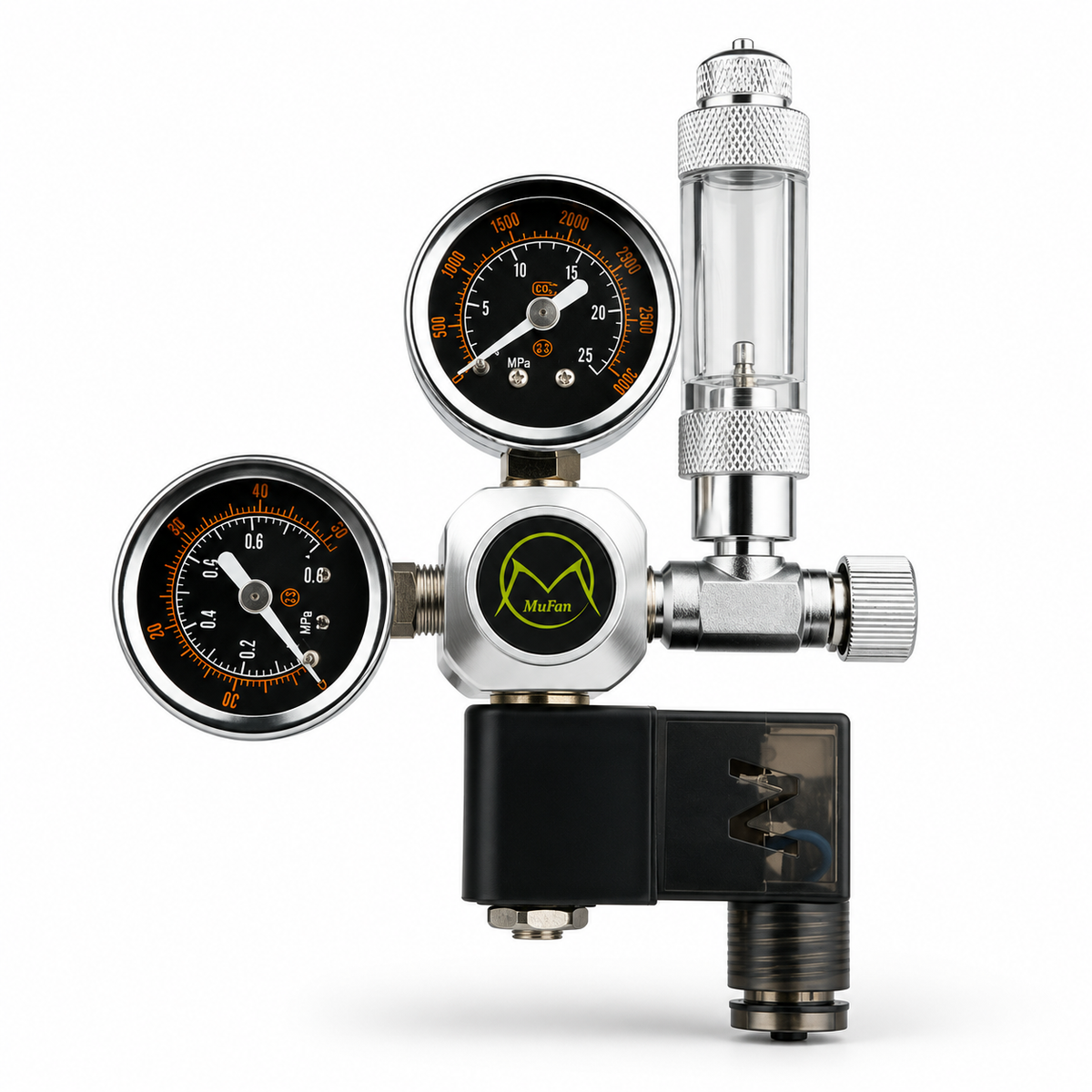 Mufan Aquarium Dual Gauge Co2 Regulator with Solenoid and Bubble Counter